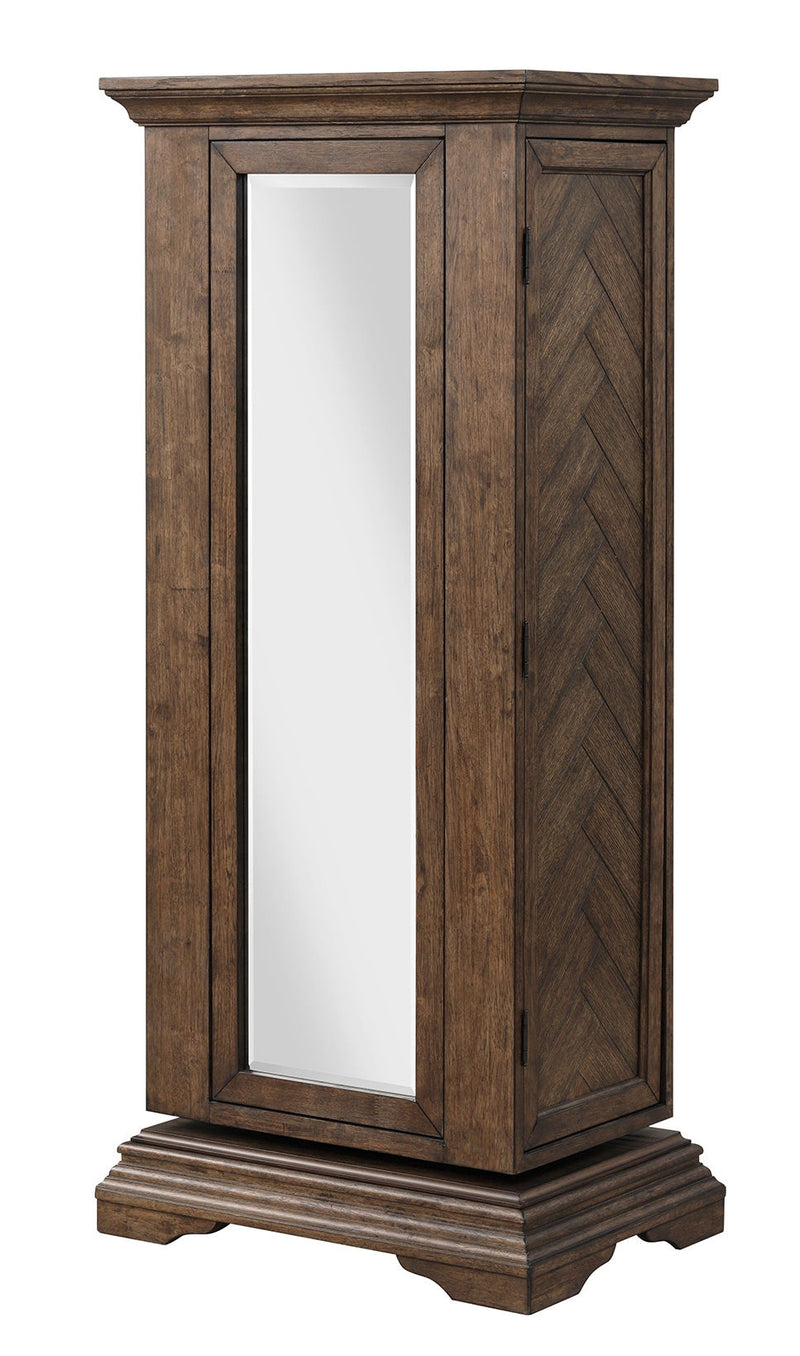 New Classic Furniture Mar Vista Walnut Swivel Lingerie Chest with Mirror
