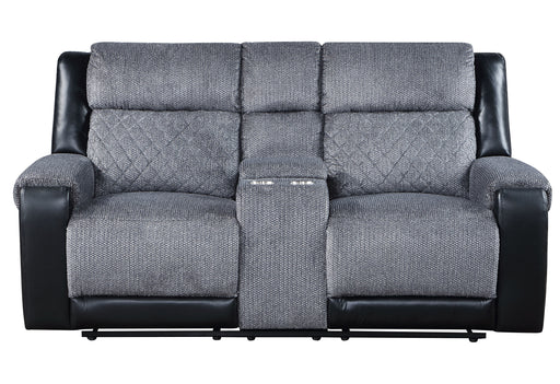 Global Furniture U5914 Black Grey Console Reclining Loveseat