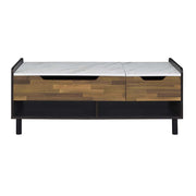 Acme Furniture Axel White Walnut Black Lift Top Coffee Table