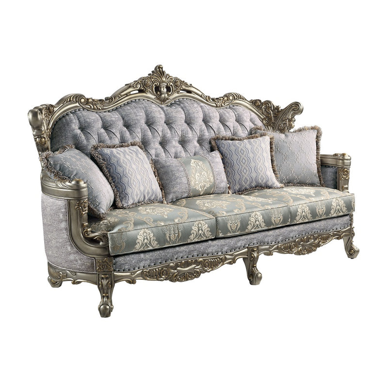 Acme Furniture Miliani Antique Bronze Sofa with 5 Pillows