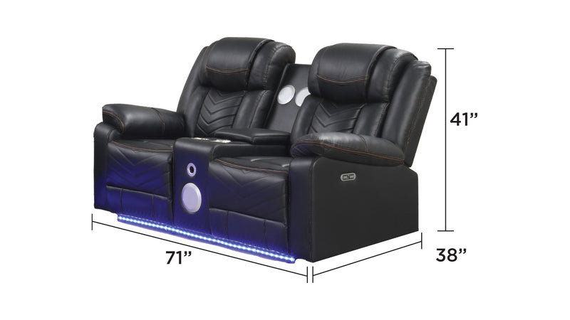 Galaxy Home Challenger Black 2pc Living Room Set