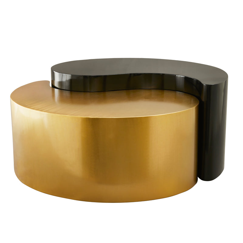 Galaxy Home Ying Yang Black Gold 3pc Coffee Table Set