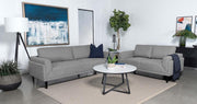 Coaster Furniture Rilynn Grey Upholstered Arms 2pc Living Room Set