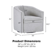 New Classic Furniture Poppy Dark Gray Swivel Chair