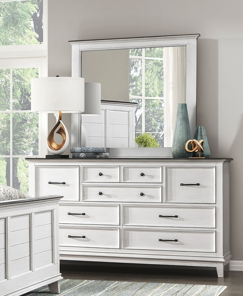 Home Elegance Chesterton Brown White Dresser And Mirror