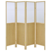 Coaster Furniture Mattison Natural 4 Panel Room Divider Folding Shoji Screen