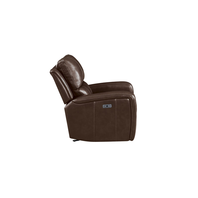 New Classic Furniture Linton Brown Glider Recliner With Power Footrest