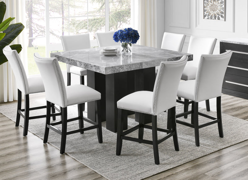 Steve Silver Camila Gray Square Marble Top Counter Height Table