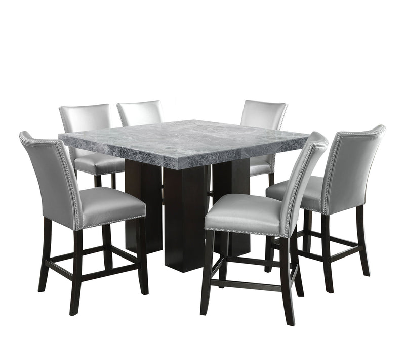 Steve Silver Camila Gray Silver 7pc Counter Height Set