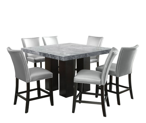 Steve Silver Camila Gray Silver 7pc Counter Height Set