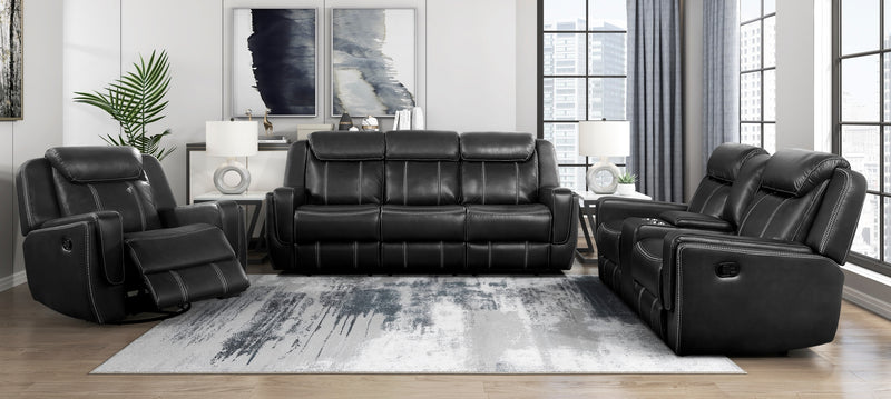 Home Elegance Littleton Black 3pc Living Room Set