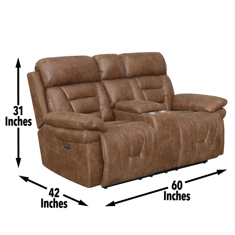 Steve Silver Brock Cinnamon Power Console Loveseat
