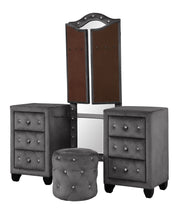 Galaxy Home Sophia Black Upholstery Vanity Set