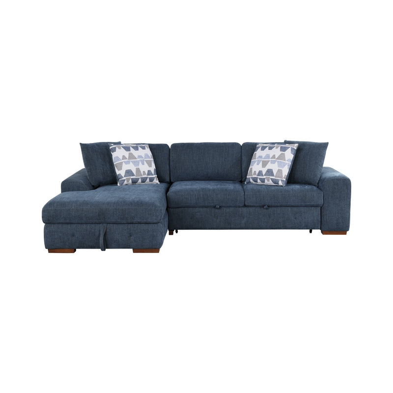 Home Elegance Raife Gray 3pc Sectional with Left Chaise and Ottoman