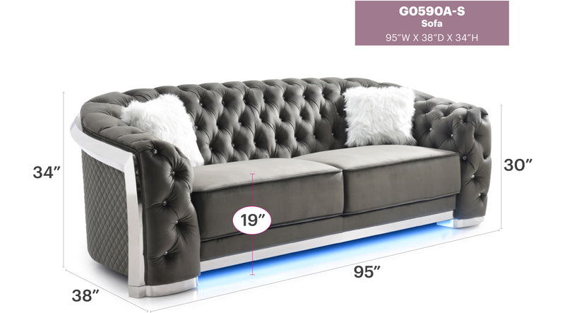 Glory Furniture Sapphire Black Sofa