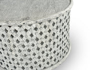 Steve Silver Samir Alabaster Round Tribal Carved 3pc Coffee Table Set