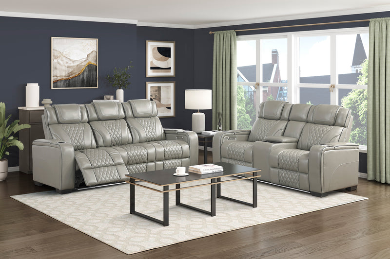 Home Elegance Apex Gray 2pc Living Room Set