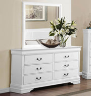 Home Elegance Mayville White Dresser and Mirror