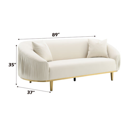 Acme Furniture Martina Ivory Sofa with 2 Pillows