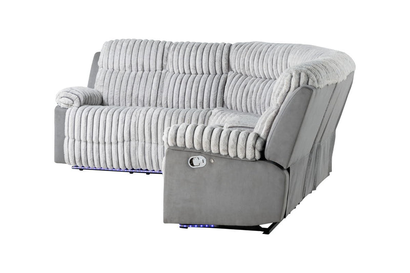 Global Furniture U6028 Grey Sectional with LED