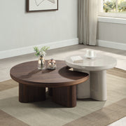 Acme Furniture Yoab Smoked Oak Light Gray Coffee Table