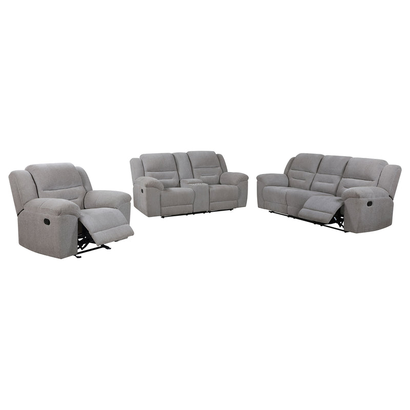 Coaster Furniture Gilson Grey Reclining 3pc Living Room Set