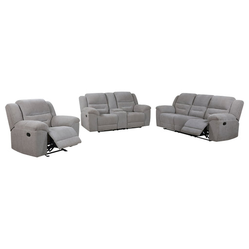 Coaster Furniture Gilson Grey Reclining 3pc Living Room Set