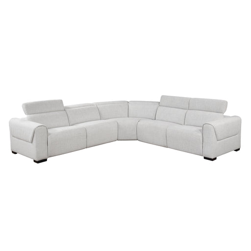Home Elegance Mcpherson Beige 5pc Modular Power Reclining Sectional with Headrests