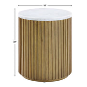 Steve Silver Colvin Brown White Marble 3pc Round Coffee Table Set