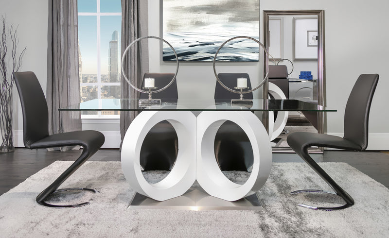 Global Furniture D9002DT-D9002DC Black 5pc Dining Room Set