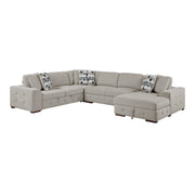Home Elegance Raife Taupe 4pc Sectional with Right Chaise