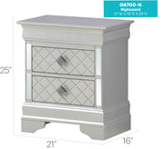 Glory Furniture Verona Metalic Black Nightstand