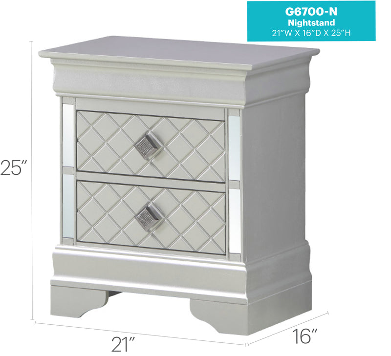 Glory Furniture Verona Metalic Black Nightstand
