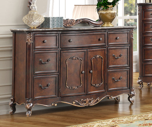 New Classic Furniture Constantine Cherry Dresser and Mirror