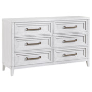 Coaster Furniture Marielle Distressed White 6 Drawer Dresser