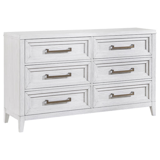 Coaster Furniture Marielle Distressed White 6 Drawer Dresser