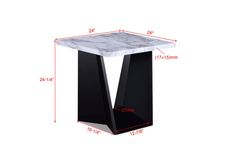 Crown Mark Adea Black 3pc Cocktail Table Set