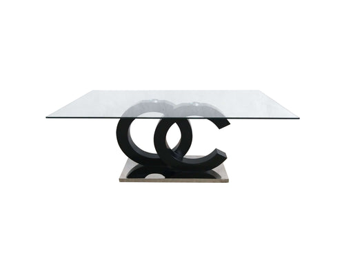 Global Furniture T2207 Black Clear Silver 3pc Coffee Table Set