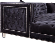Meridian Furniture Moda Black Velvet 3pc Sectional