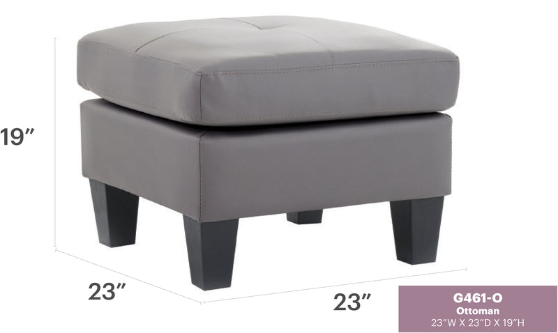 Glory Furniture Newbury Beige Faux Leather Ottoman