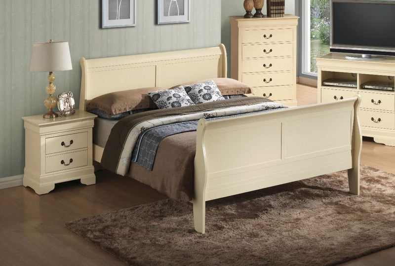 Glory Furniture Louis Phillipe Beige King Sleigh Bed
