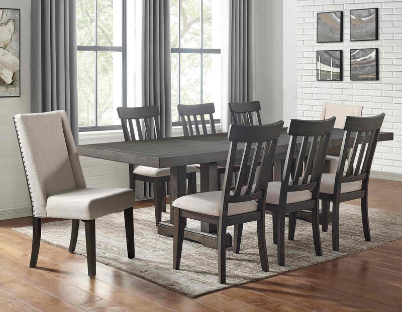 Steve Silver Napa Dusty Espresso Upholstered 9pc Dining Room Set