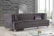 Meridian Furniture Lucas Black Velvet Sofa
