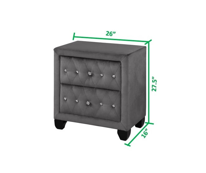 Galaxy Home Sophia Gray Wood Night Stand