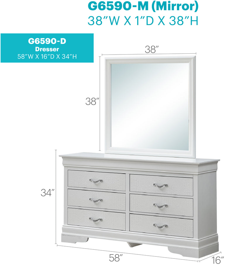 Glory Furniture Lorana Silver Champagne Dresser