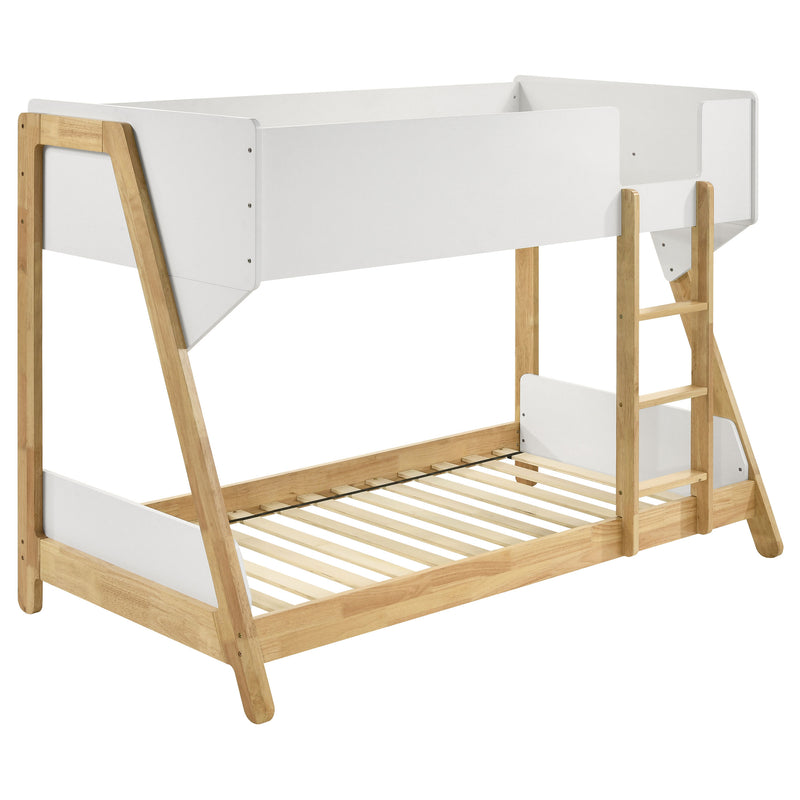 Coaster Furniture Wyatt White Natural Brown Twin Over Twin Bunk Bed