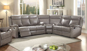 Glory Furniture Ward Gray Faux Leather 3pc Sectional