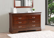 Glory Furniture Louis Phillipe Cappuccino Solid Wood Dresser