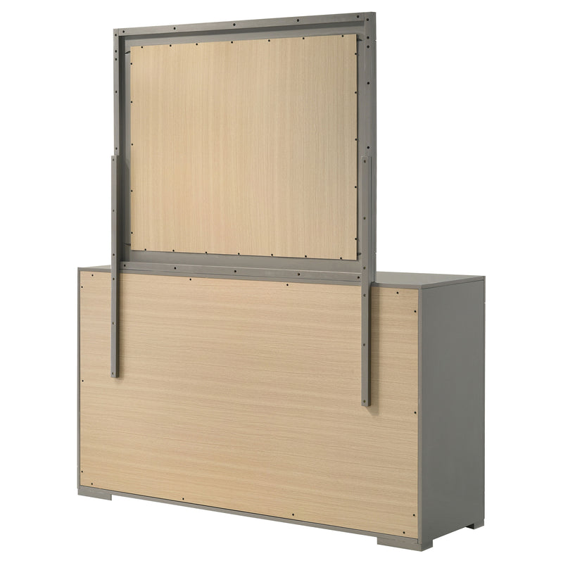 Coaster Furniture Ives Grey High Gloss Dresser and Mirror