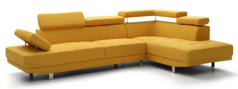 Glory Furniture Riveredge Yellow Fabric Sectional